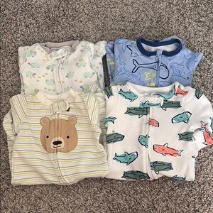 Carter's Kids Pajamas Set - Blue, White, Cream, Green